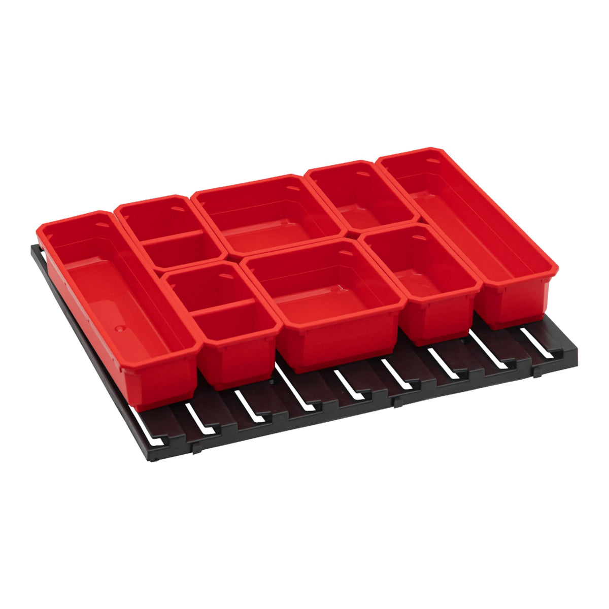Toolbrothers RHINO Set di contenitori No. 6 Parete dell'officina con 8 contenitori per l'organizzatore RHINO L altezza M / L