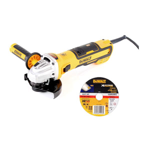 DeWalt DWE 4347-QS Smerigliatrice angolare 1700 W / 125 mm + 5x Dewalt DT 99582 XR FlexVolt Extreme Mole da taglio per metallo 125 x 1,1 mm