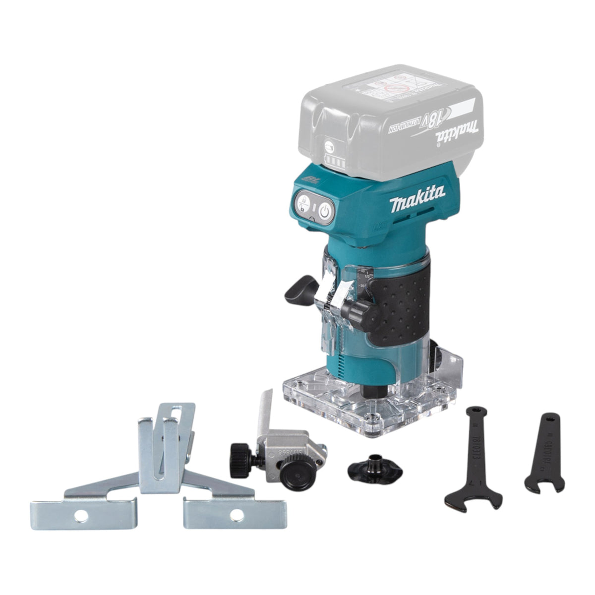 Fresatrice per bordi a batteria Makita DRT 52 Z 18 V 6 mm brushless solo - senza batteria, senza caricabatterie
