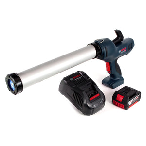 Bosch GCG 18V-600 Professional Akku Kartuschenpresse 400 ml Kapazität + 1x GBA 6,0 Ah Akku + GAL 1880 Schnellladegerät
