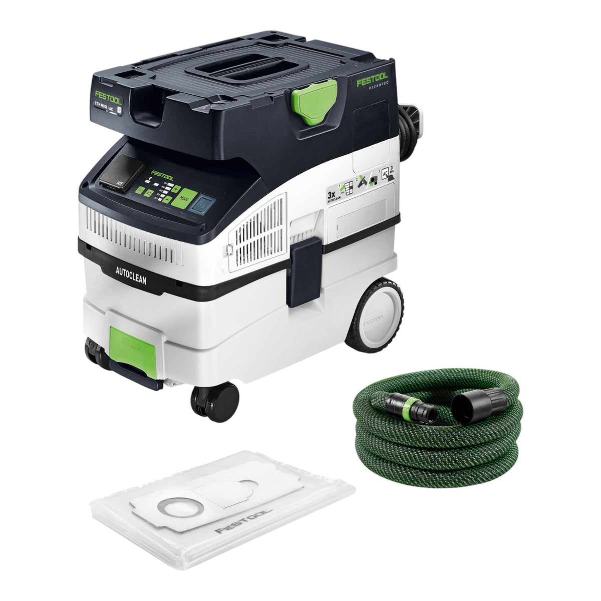 Festool CTH MIDI I AC CLEANTEC Aspiratore mobile 1200 W 15 l Classe di polvere H ( 578558 )