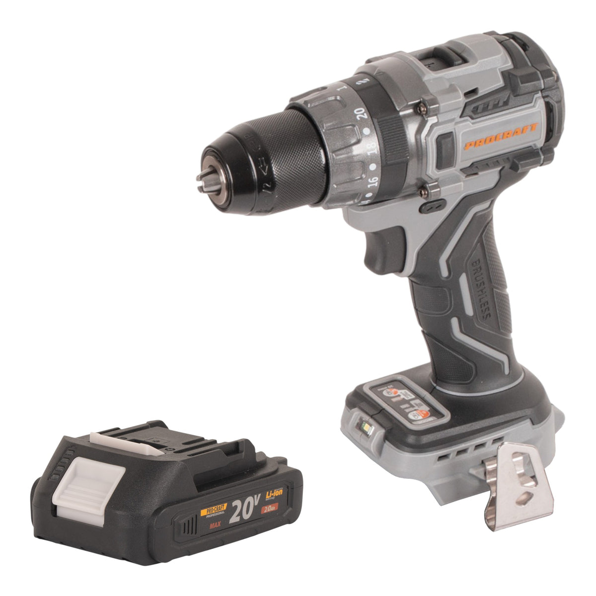 Procraft CD20Abb Trapano avvitatore a batteria 20 V 85 Nm + 1x batteria 2,0 Ah - senza caricabatteria