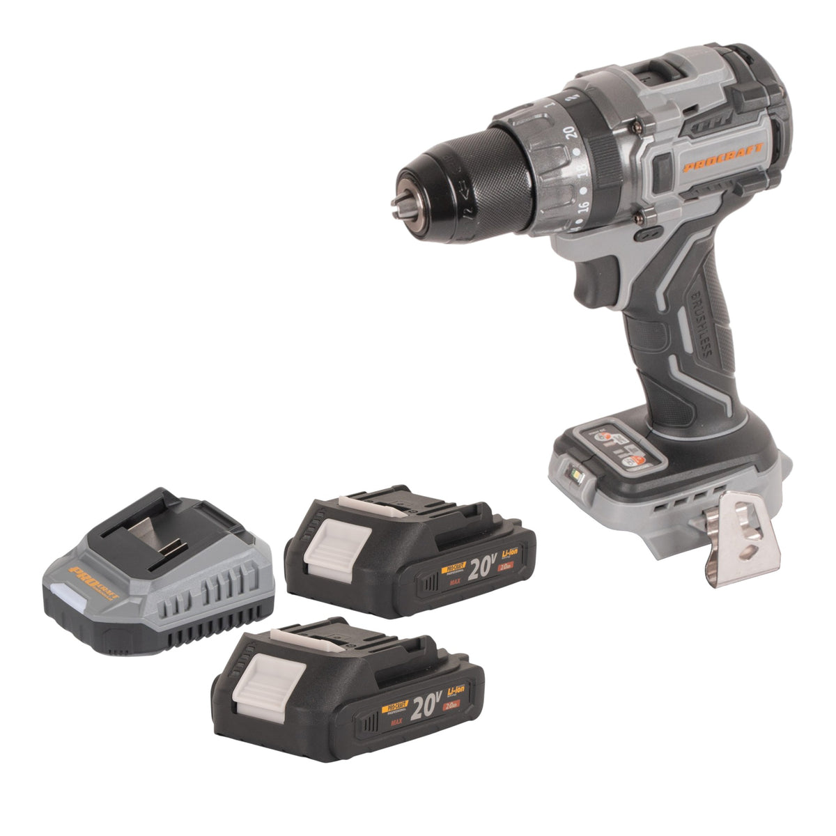 Trapano avvitatore a batteria Procraft CD20Abb 20 V 85 Nm + 2 batterie 2,0 Ah + caricabatterie