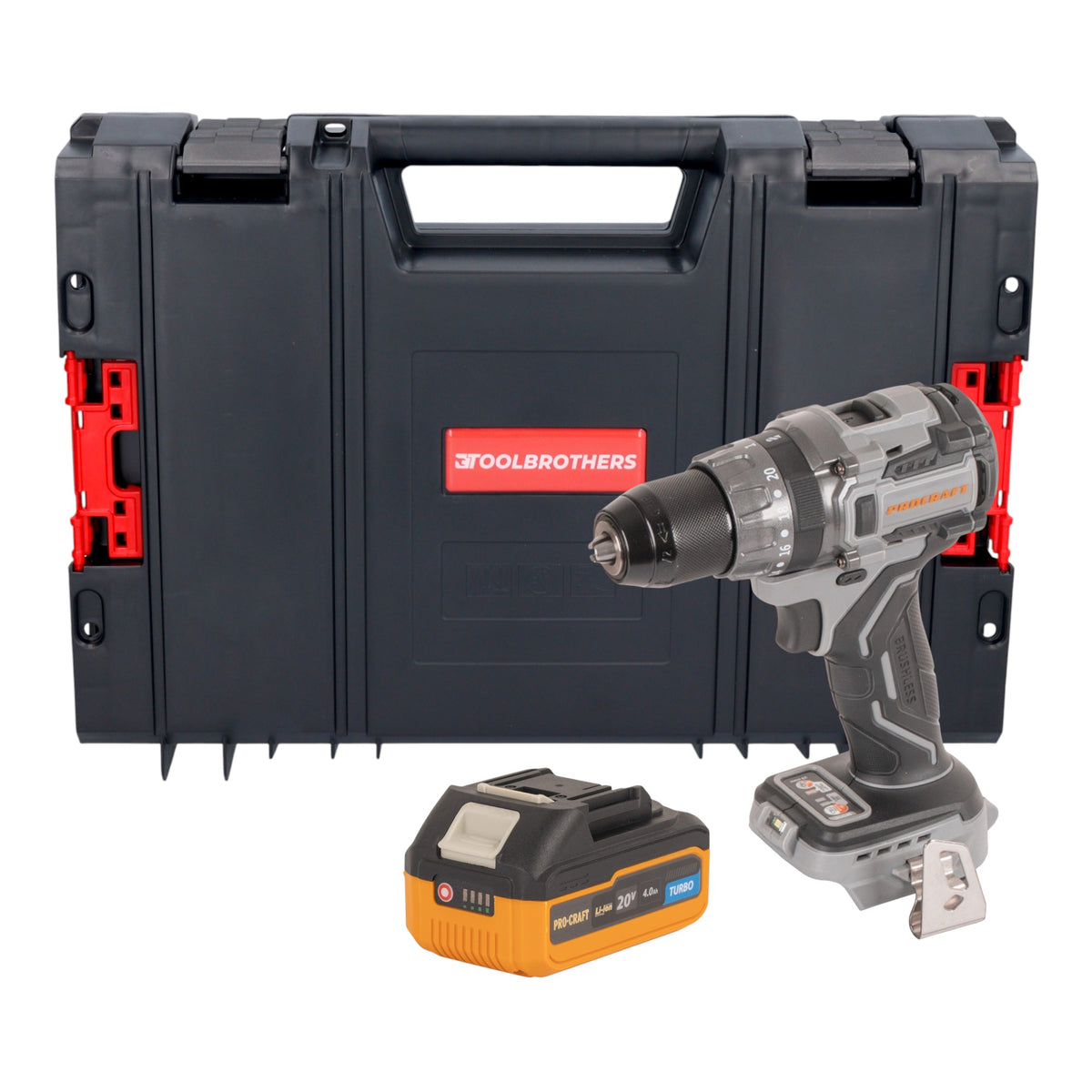 Trapano avvitatore a batteria Procraft CD20Abb 20 V 85 Nm + 1x batteria 4,0 Ah + valigetta RHINO - senza caricabatteria
