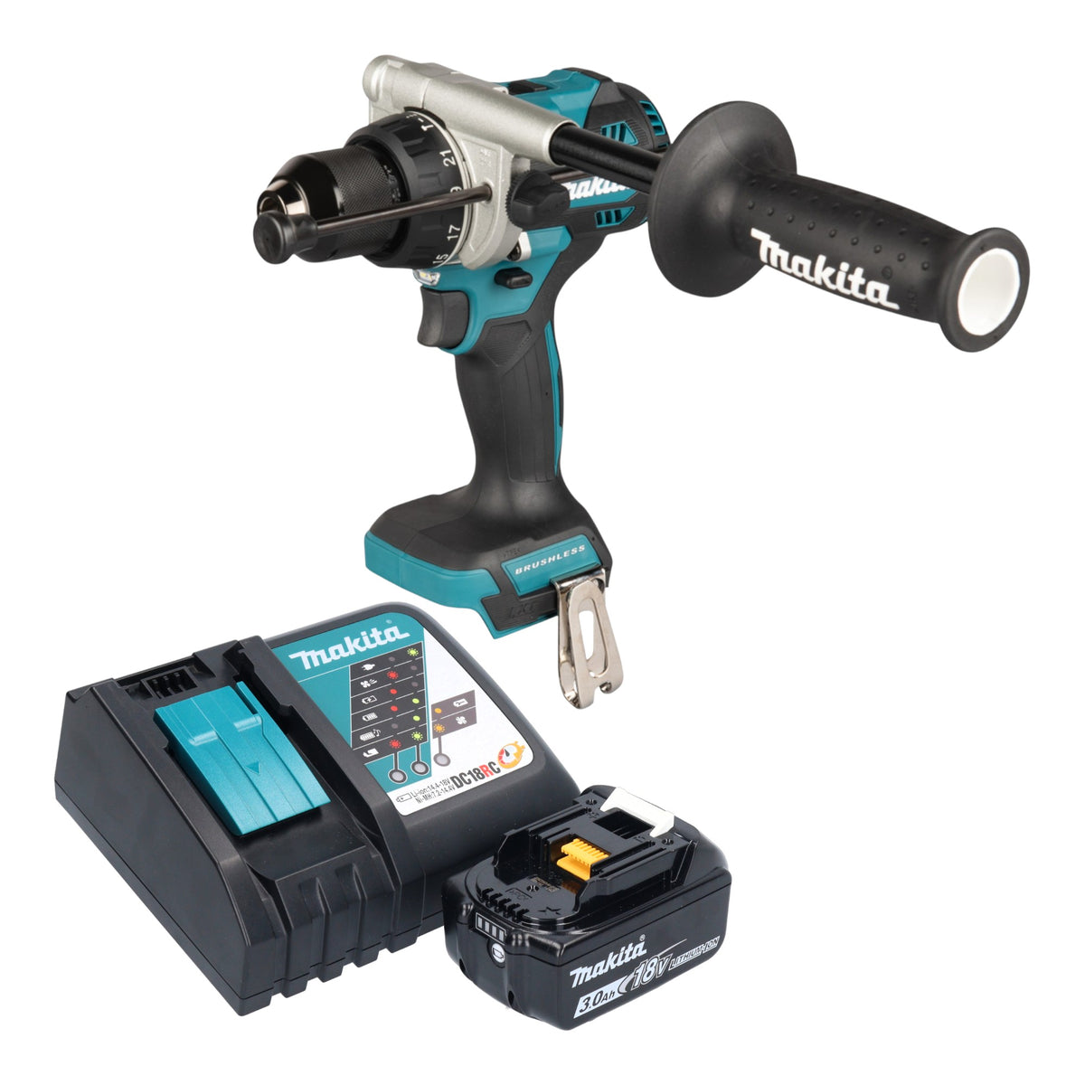 Makita DHP 492 RF1 Avvitatore a percussione a batteria 18 V 141 Nm Brushless + 1x batteria 3,0 Ah + caricabatteria