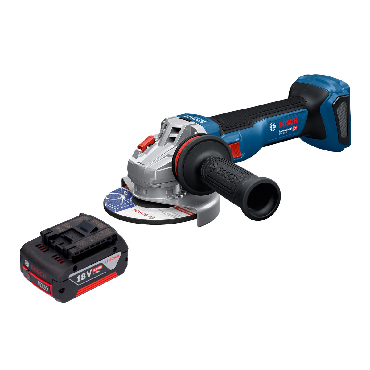 Smerigliatrice angolare a batteria Bosch GWS 18V-11 Professional 18 V 125 mm + 1x batteria 5,0 Ah - senza caricabatteria