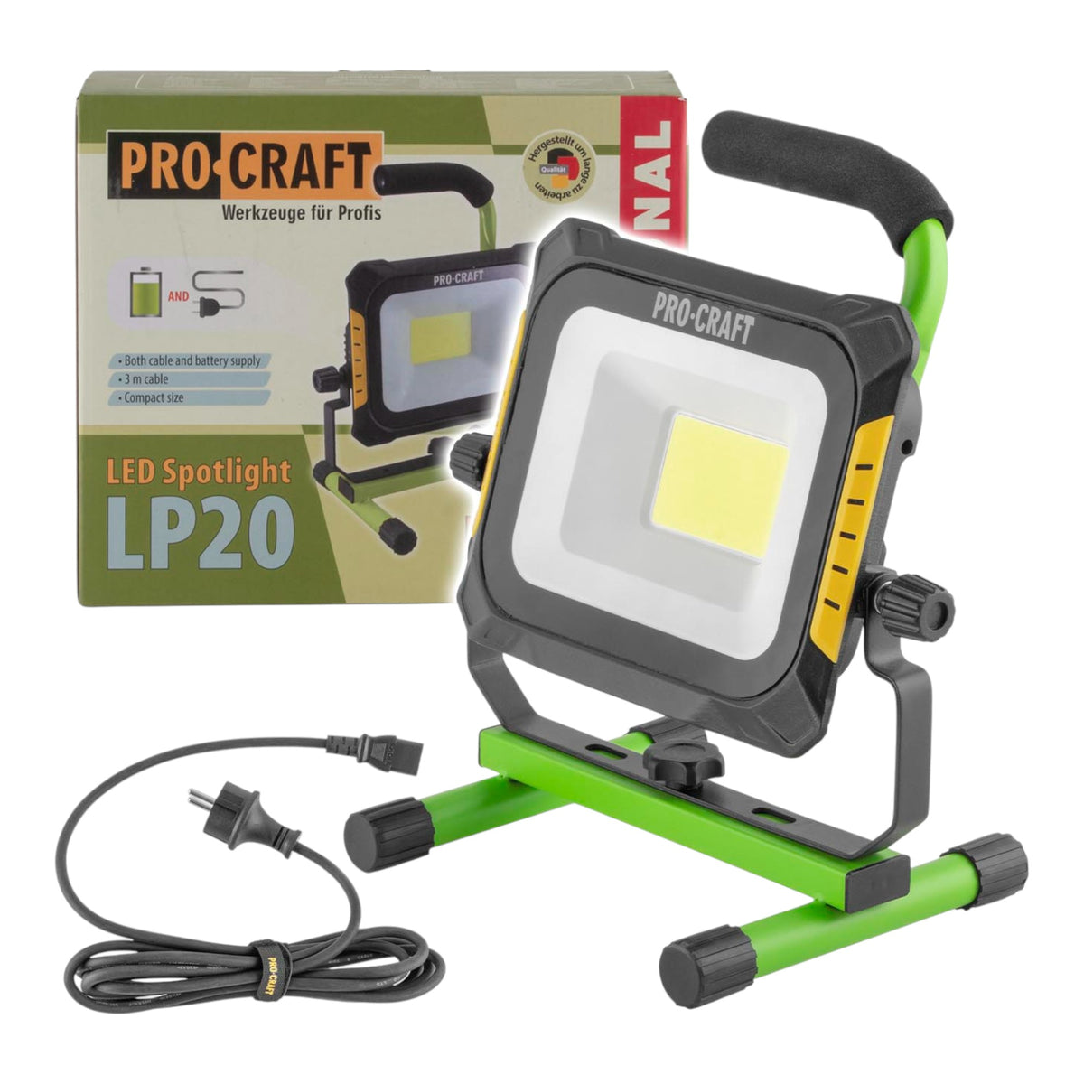 Procraft LP20 Faretto LED a batteria 20 V IP 20 Solo - senza batteria, senza caricabatteria
