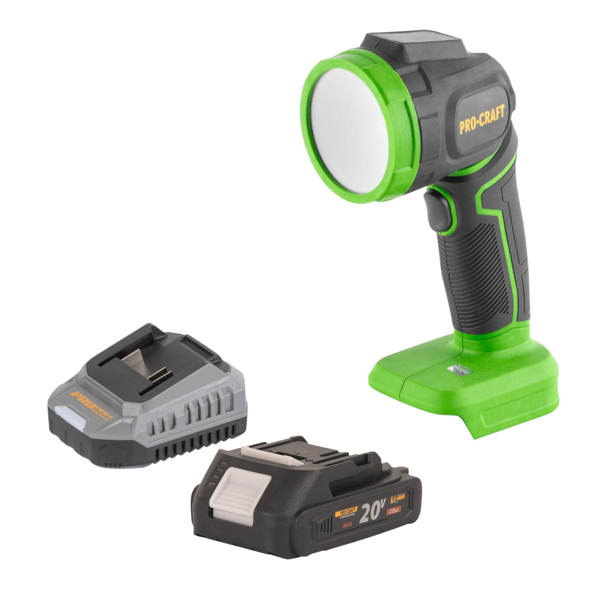 Procraft LL18bb Faretto LED a batteria 20 V 300 lm + 1x batteria 2,0 Ah + caricabatteria