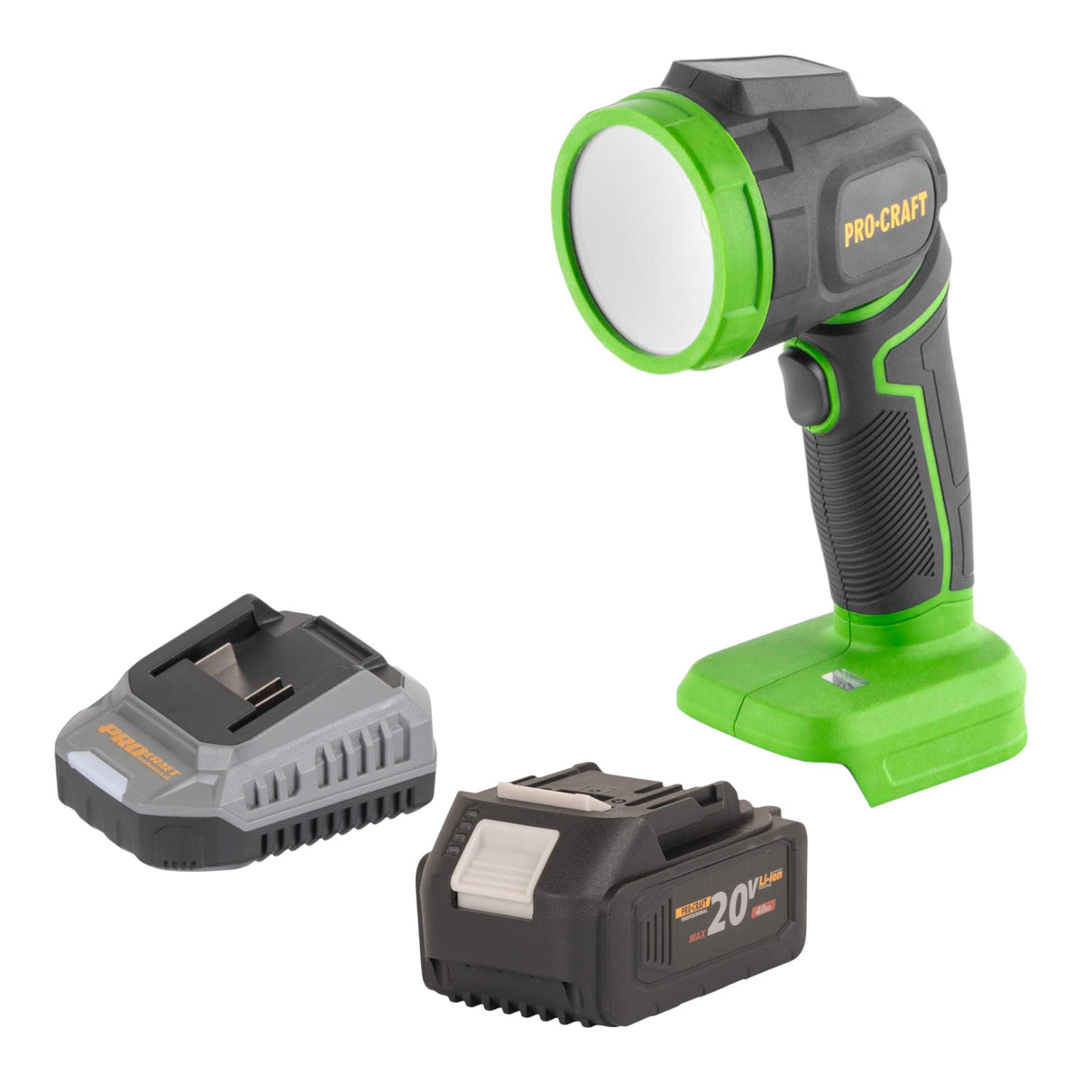 Procraft LL18bb Faretto LED a batteria 20 V 300 lm + 1x batteria 4,0 Ah + caricabatteria