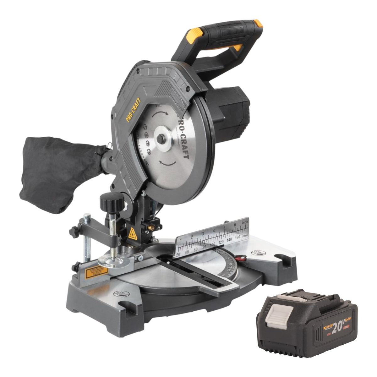 Sega circolare a batteria Procraft PGS20bb 20 V 210 mm Brushless + 1x batteria 4,0 Ah - senza caricabatteria