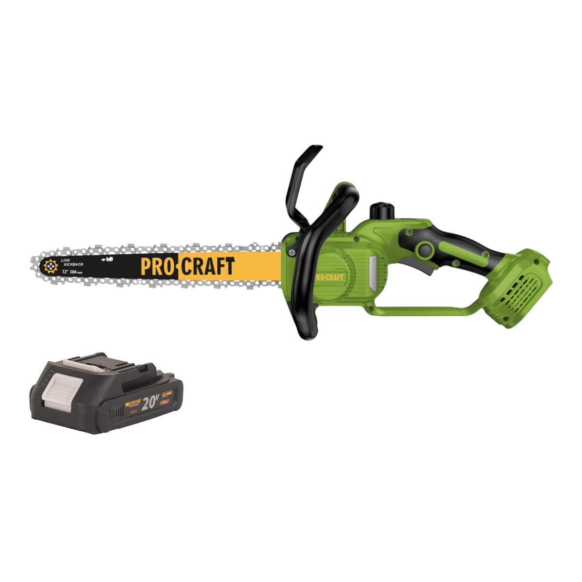 Motosega a batteria Procraft PKA33-BB 20 V 304 mm Brushless + 1x batteria 2,0 Ah - senza caricabatteria