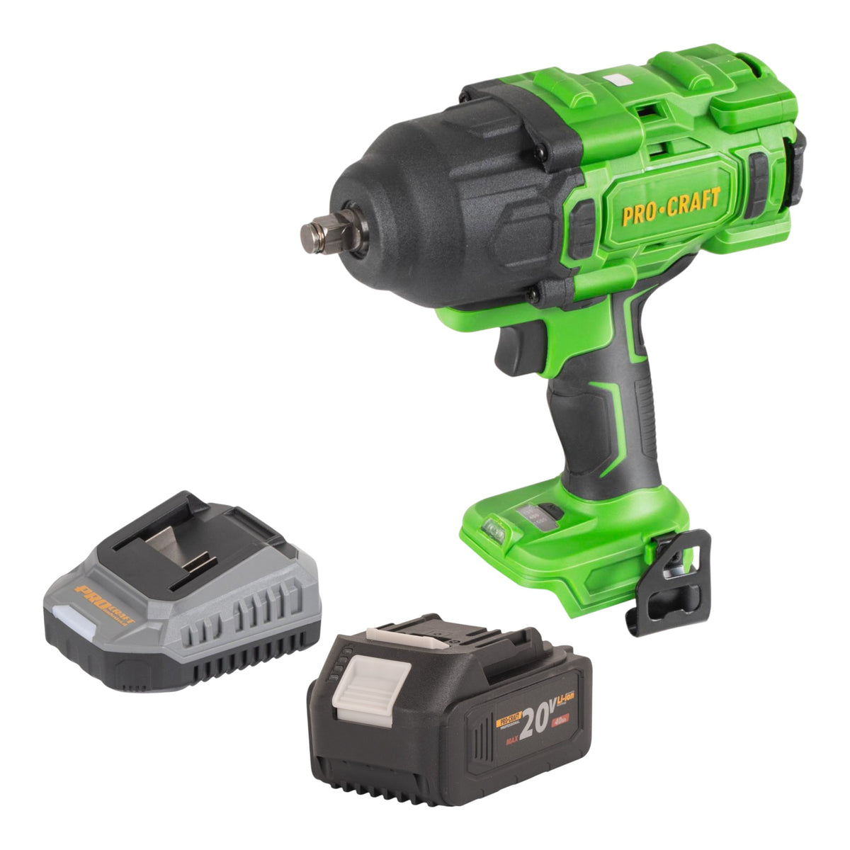 Avvitatore a impatto a batteria Procraft PWA80bb 20 V 1600 Nm 1/2" Brushless + 1x batteria 4,0 Ah + caricabatteria
