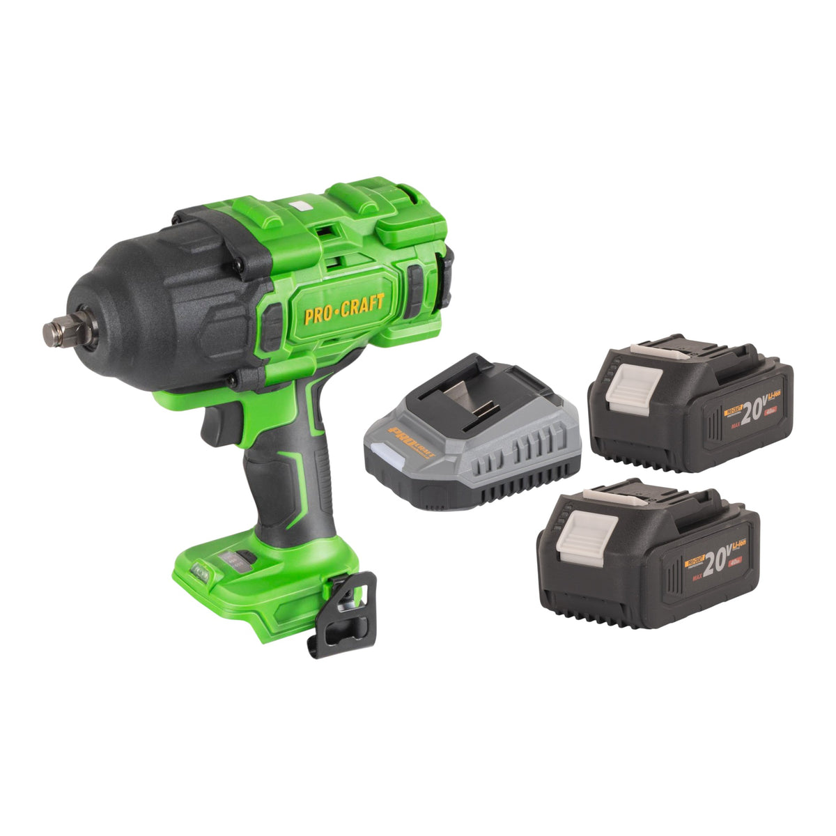 Avvitatore a impatto a batteria Procraft PWA80bb 20 V 1600 Nm 1/2" Brushless + 2x batteria 4,0 Ah + caricabatteria