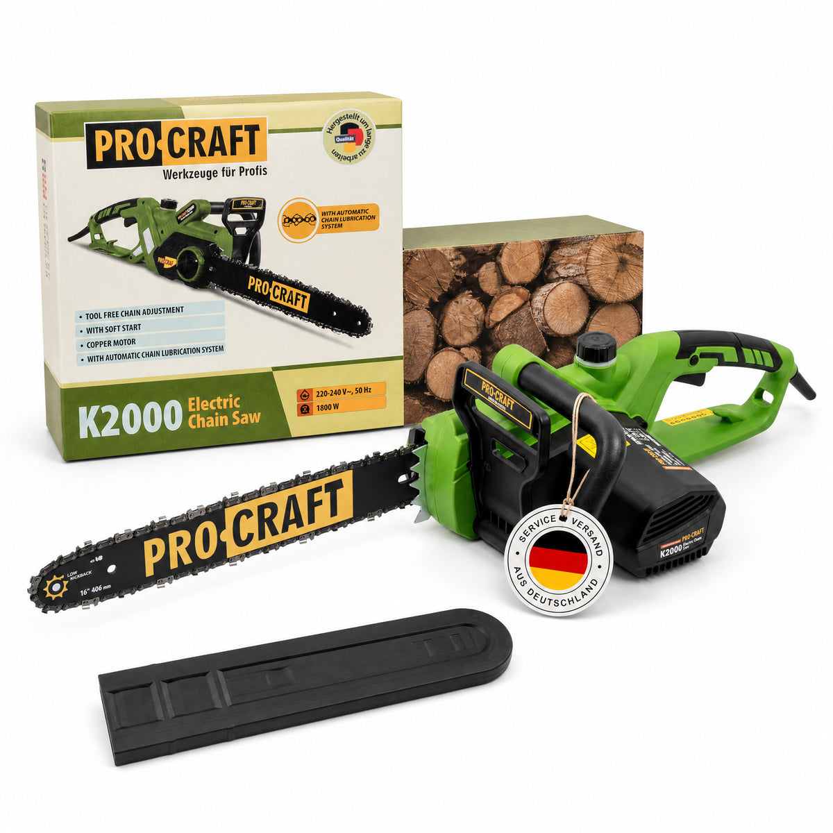 Motosega Procraft K2000 1800 Watt Lunghezza di taglio 406 mm