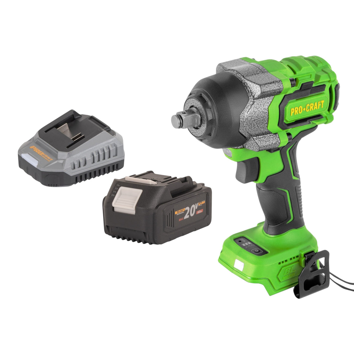 Avvitatore a batteria Procraft PWA36bb 20 V 850 Nm 1/2" Brushless + 1x batteria 4,0 Ah + caricabatteria