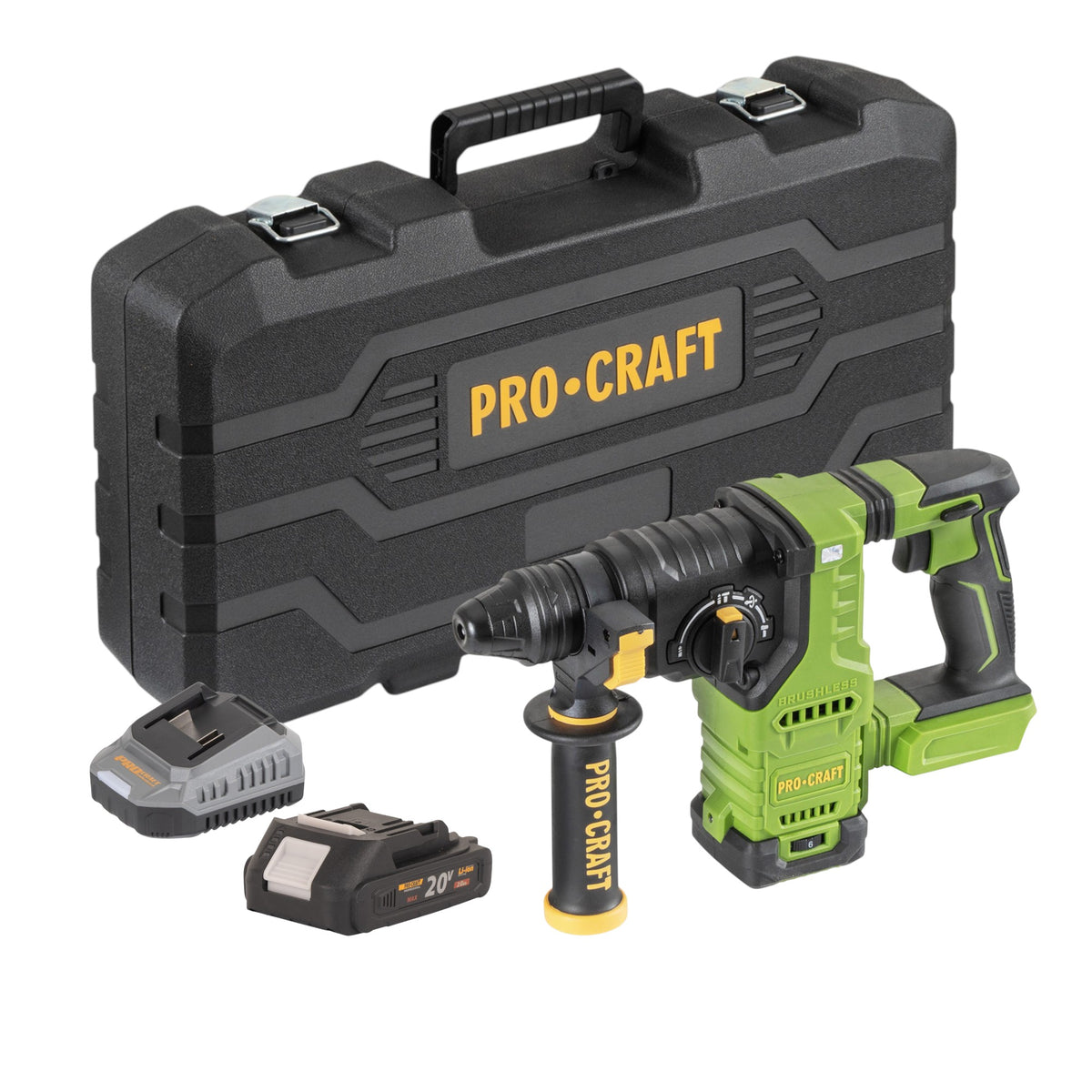 Martello perforatore a batteria Procraft PHA30-bb-c 20 V 2,8 J SDS plus Brushless + 1x batteria 2,0 Ah + caricabatteria + valigetta