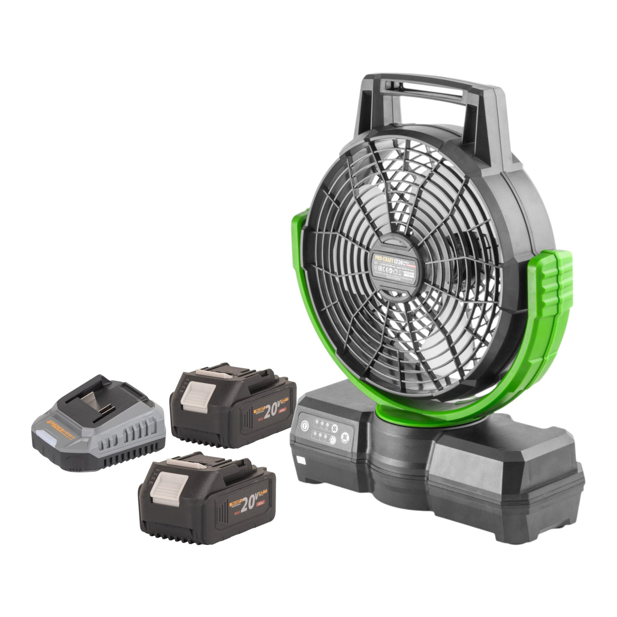 Ventilatore a batteria Procraft CF20bb 20 V 235 mm + 2 batterie da 4,0 Ah + caricabatterie