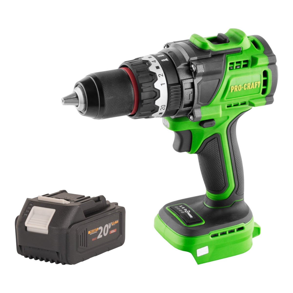 Avvitatore a percussione a batteria Procraft PA18ProBL-BB 20 V 180 Nm Brushless + 1x batteria 4,0 Ah - senza caricabatterie