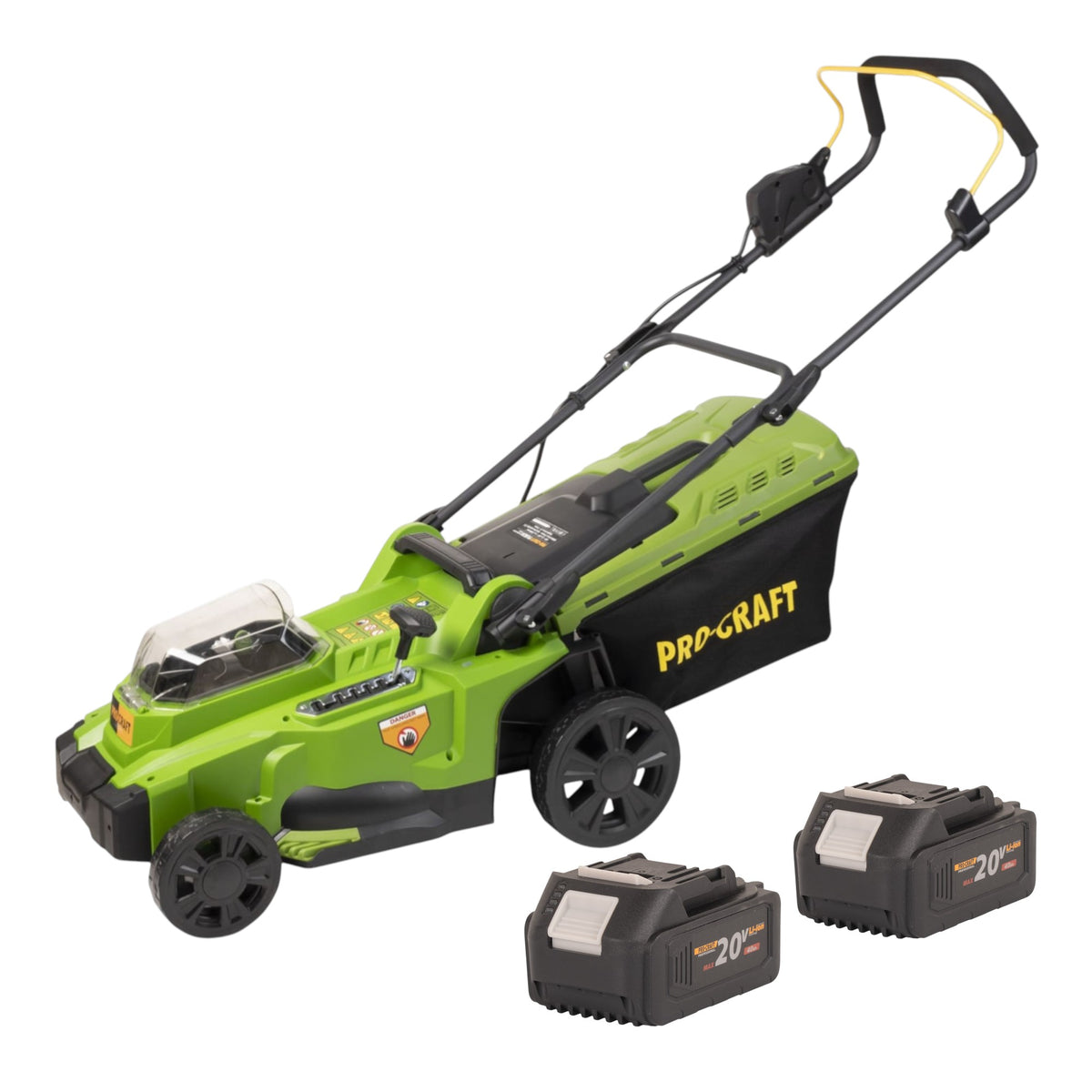 Tosaerba a batteria Procraft PLM20bb 40 V (2x 20 V) 370 mm Brushless + 2 batterie 4,0 Ah - senza caricabatterie