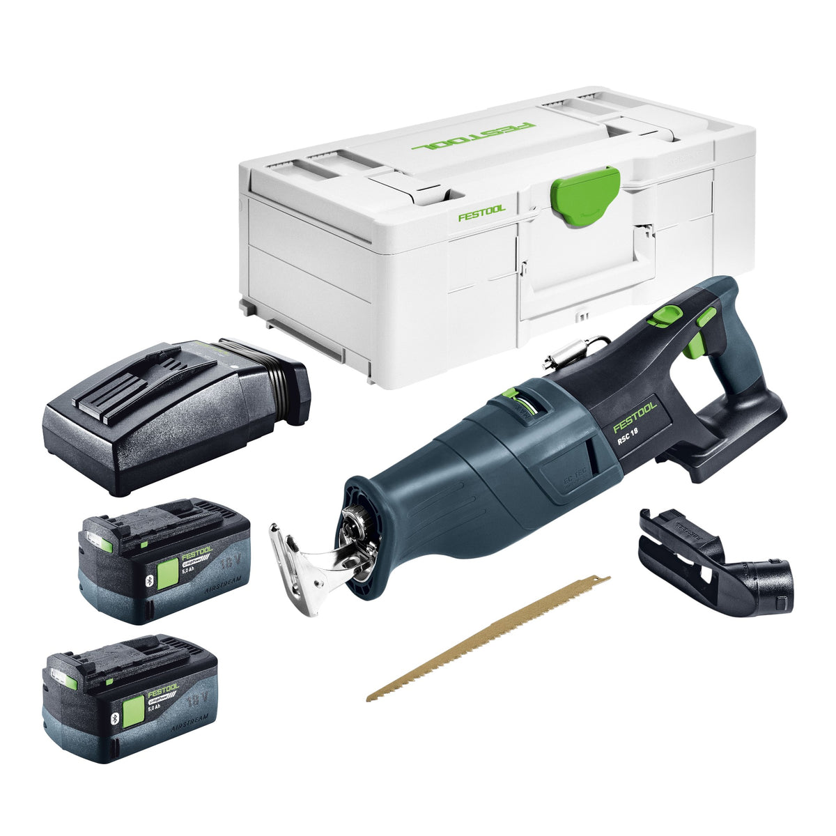 Festool RSC 18 EB-Basic Seghetto a batteria 18 V Brushless + 1x batteria 5,0 Ah + Ladegert + Systainer