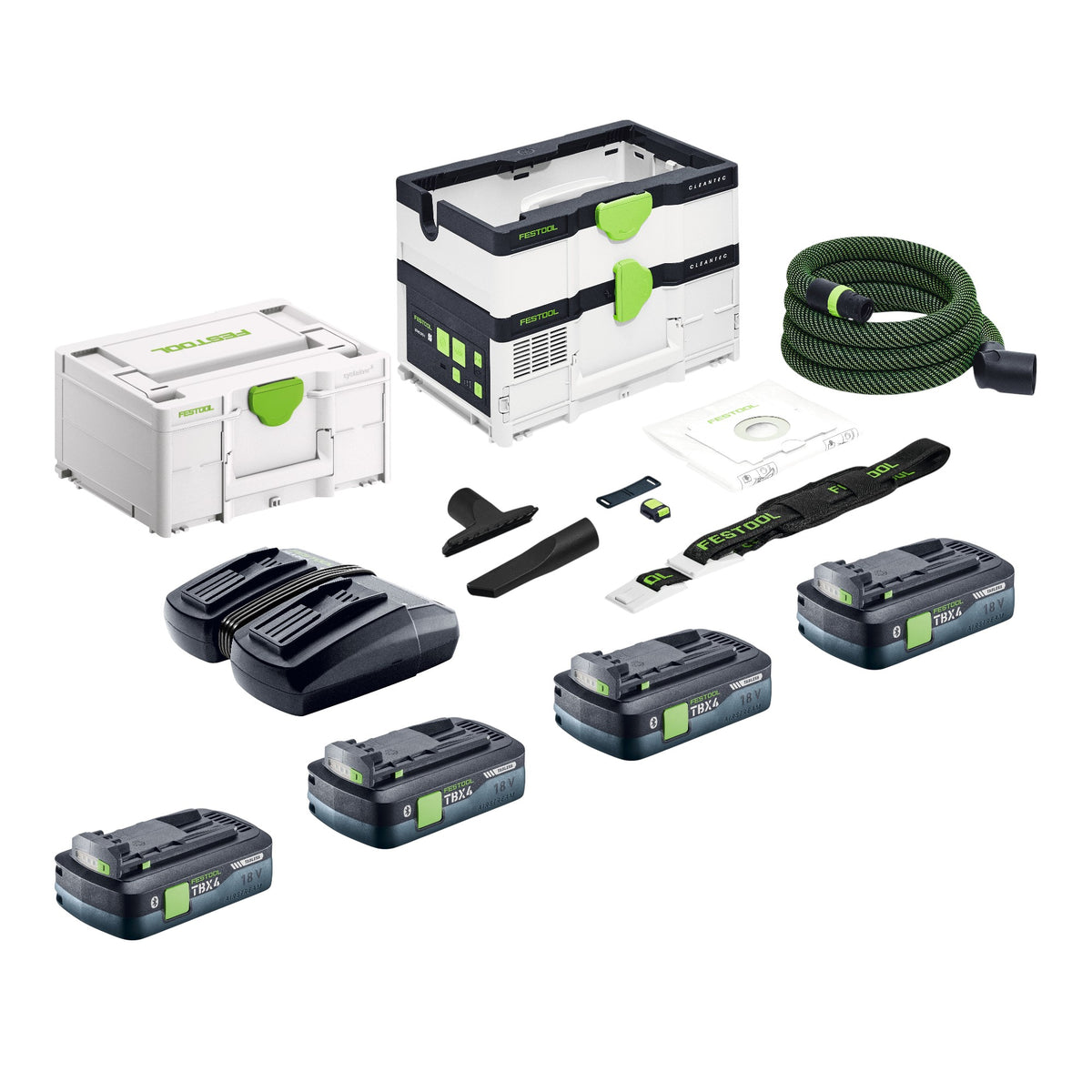 Aspiratore mobile a batteria Festool CTLC SYS 36 V ( 2x 18 V ) classe di polvere L + 4x batteria 4,0 Ah + caricatore