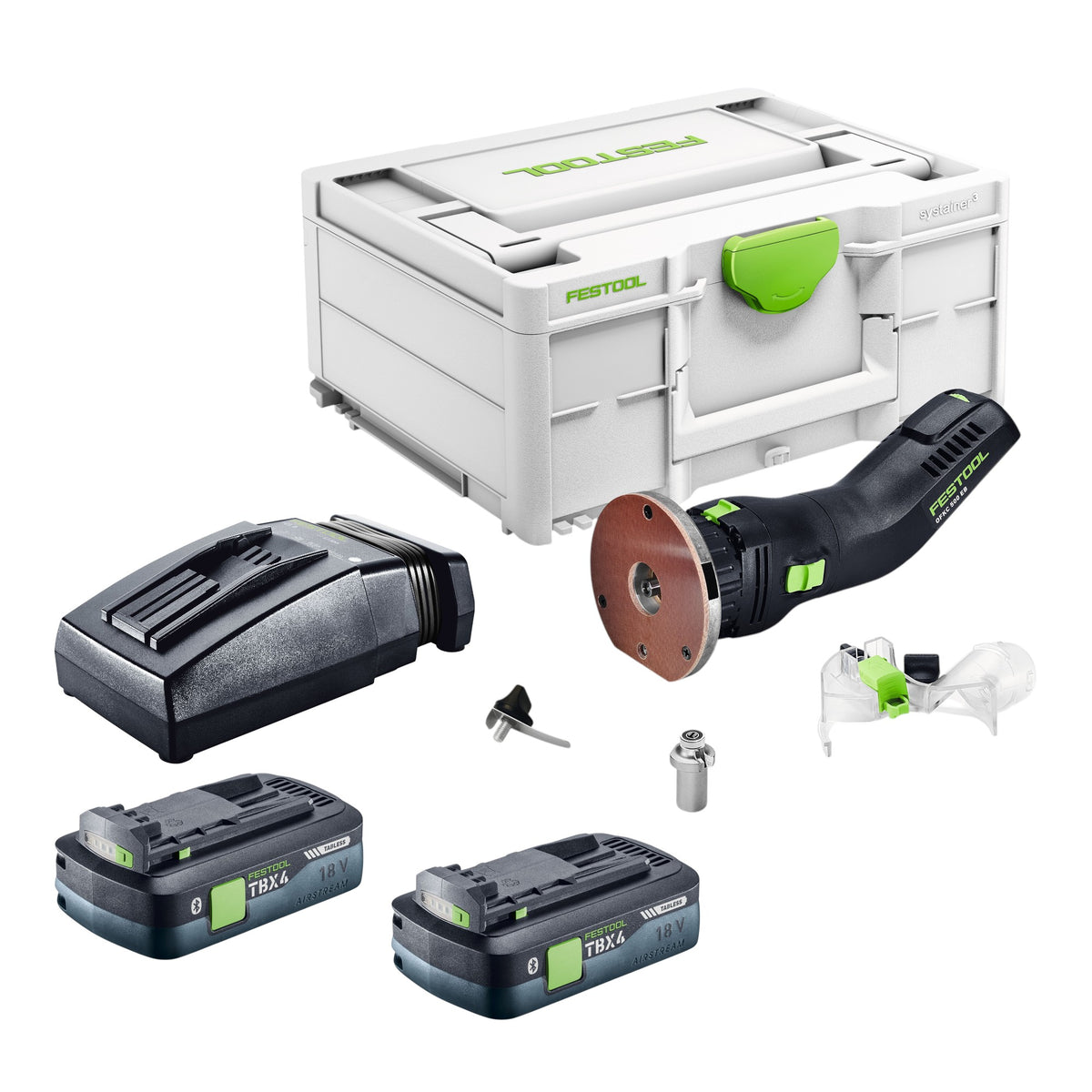 Festool OFKC 500 R3 EB-Basic Fresatrice per bordi a batteria 18 V 10 mm Brushless + 2x batteria 4,0 Ah + caricabatteria + Systainer