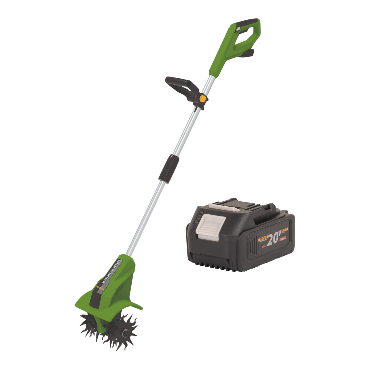 Cultivatore a batteria Procraft CT20bb 20 V 224 mm brushless + 1 batteria da 4,0 Ah - senza caricabatterie