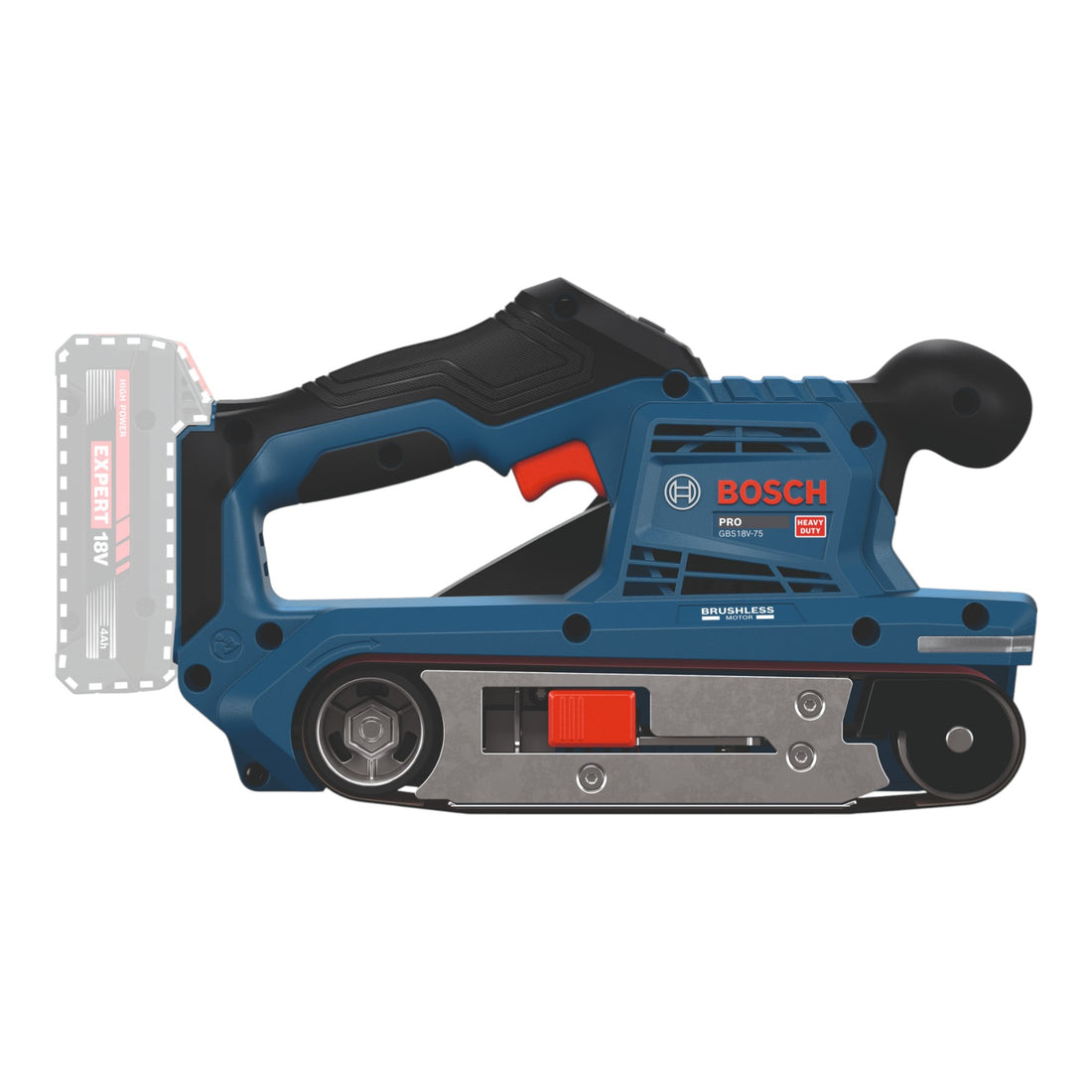 Levigatrice a nastro a batteria Bosch GBS 18V-75 18 V 76 x 533 mm Brushless ( 06012C2000 ) Solo - senza batteria, senza caricabatterie