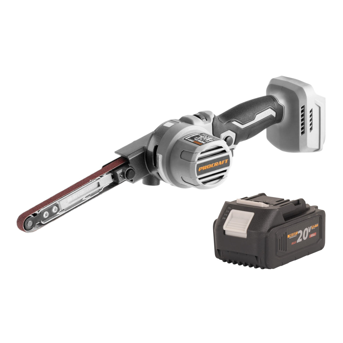 Levigatrice a nastro a batteria ProCraft Industrial PFA20A-BB 20 V 13 x 457 mm Brushless + 1x batteria da 4,0 Ah - senza caricabatterie