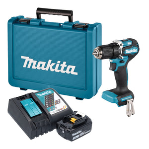 Trapano avvitatore a batteria Makita DDF 487 RF1E 18 V 40 Nm Brushless + 1 batteria da 3,0 Ah + caricabatterie + valigetta