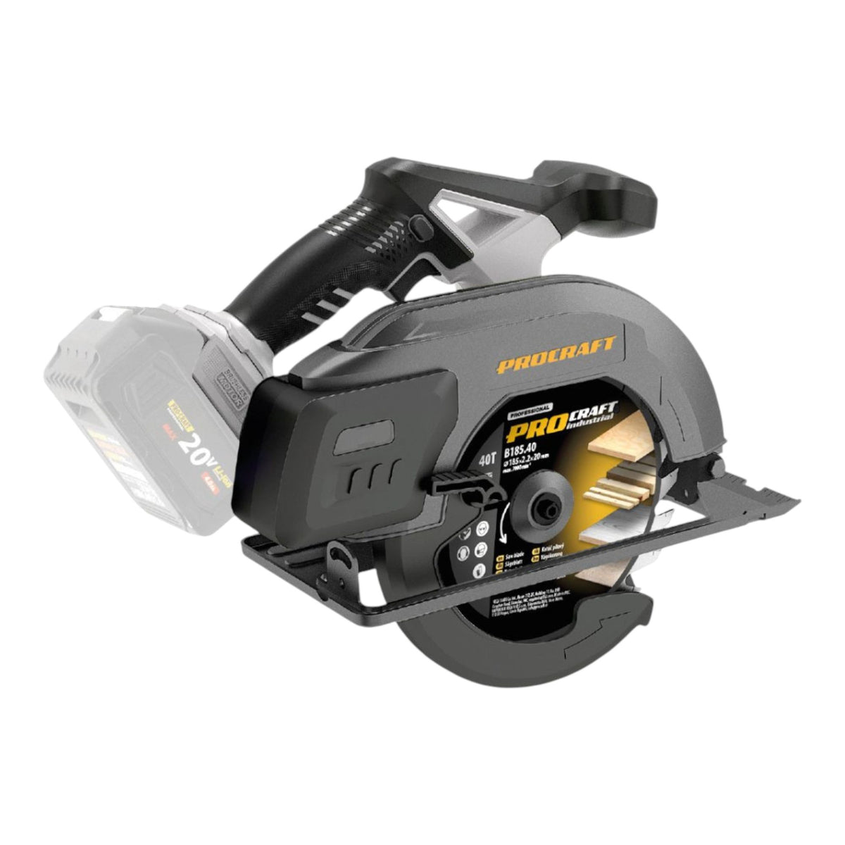 Sega circolare portatile a batteria Procraft Industrial CS185A-BB 20 V 185 mm Brushless Solo - senza batteria, senza caricabatterie