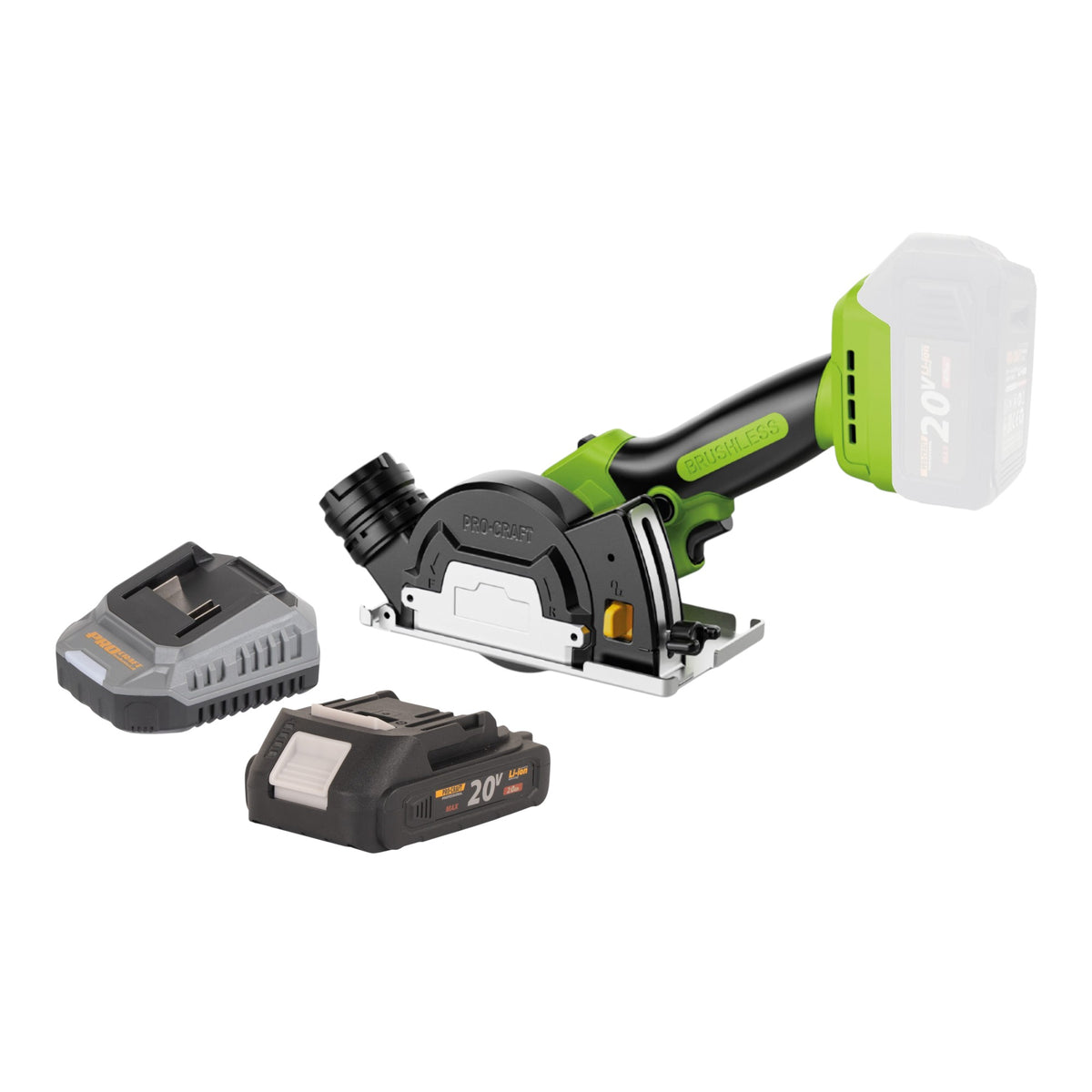 Sega universale a batteria Procraft PCA16-BB 20 V 85 mm brushless + 1 batteria da 2,0 Ah + caricabatterie