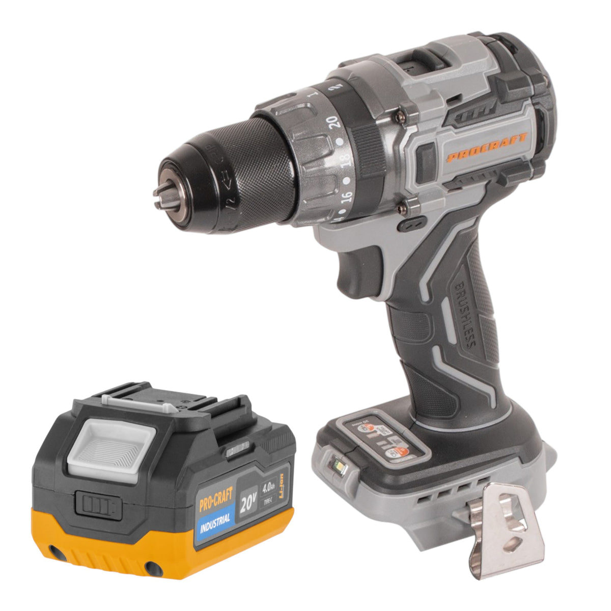 Procraft Industrial CD20Abb Avvitatore a percussione a batteria 20 V 85 Nm Solo - senza batteria, senza caricabatteria