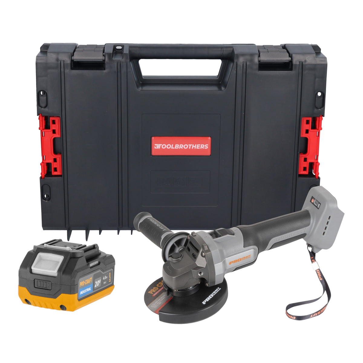 Procraft Industrial AG125Abb Smerigliatrice angolare a batteria 20 V 125 mm Brushless Solo - senza batteria, senza caricabatterie