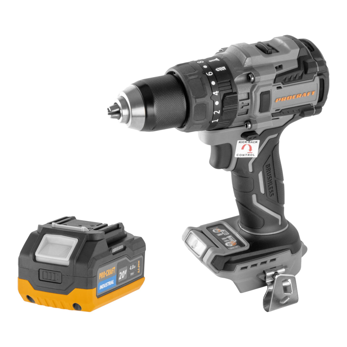 Avvitatore a percussione a batteria Procraft Industrial CD20B-BB 20 V 150 Nm Brushless Solo - senza batteria, senza caricabatterie