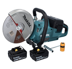 Tagliacircolare a batteria Makita DCE 090 G2X1 36 V (2x 18 V) 230 mm Brushless + 2 batterie da 6,0 Ah - senza caricabatterie