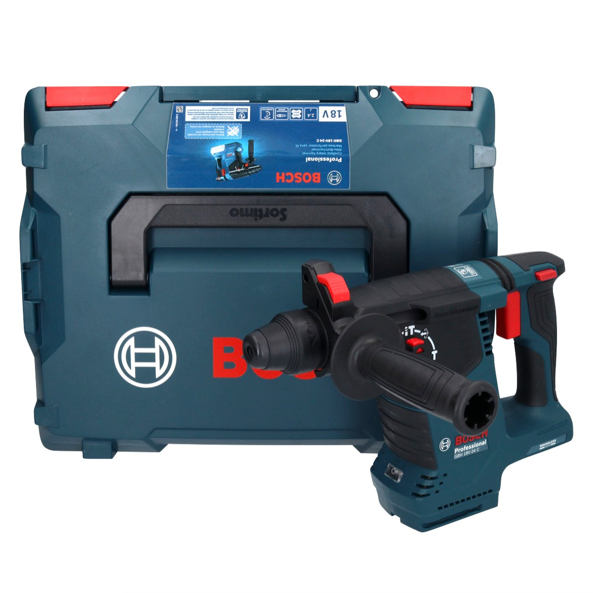 Bosch GBH 18V-24 C Professional Trapano a percussione a batteria 18 V 2,4 J Brushless SDS plus ( 0611923002 ) + L-BOXX - senza batteria, senza caricabatteria
