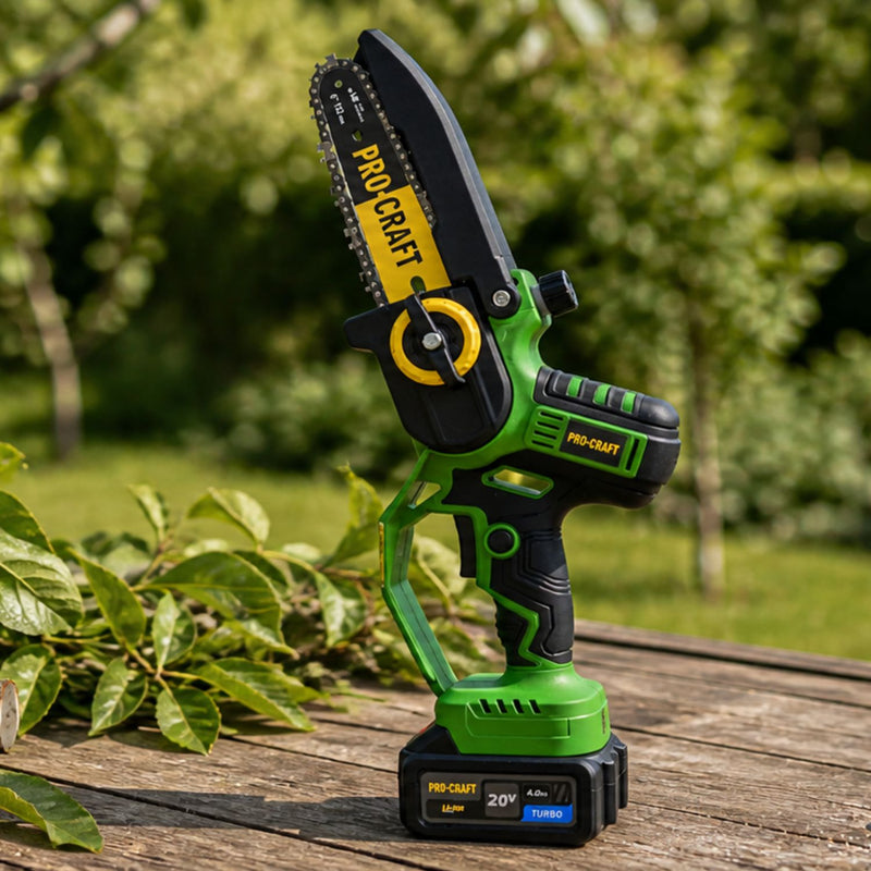 Motosega a batteria Procraft PKA32Li 20 V 203 mm Brushless + 1x batteria 4,0 Ah + caricabatteria + valigetta