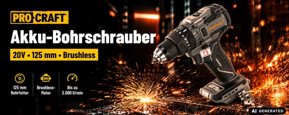Avvitatore a percussione a batteria Procraft Industrial CD20B-BB 20 V 150 Nm Brushless Solo - senza batteria, senza caricabatterie
