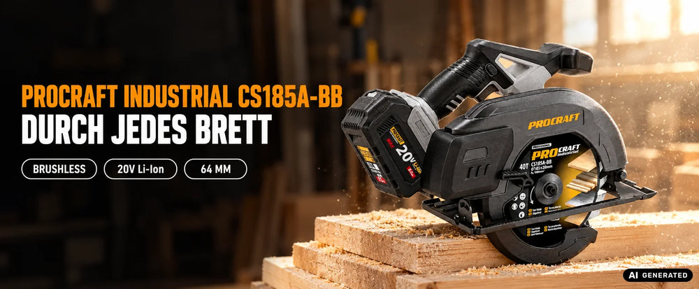 Sega circolare portatile a batteria Procraft Industrial CS185A-BB 20 V 185 mm Brushless Solo - senza batteria, senza caricabatterie
