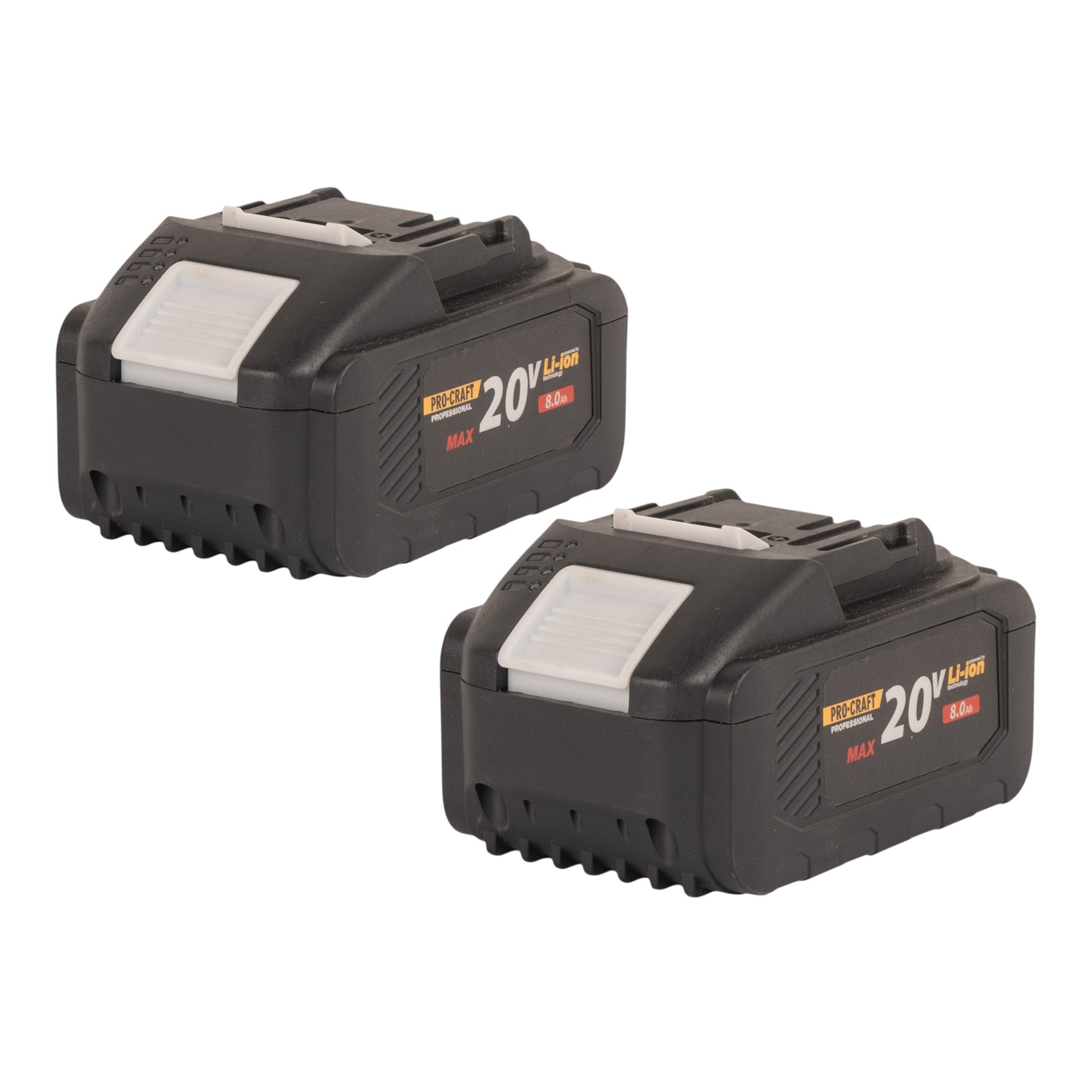 Procraft 2x 20/8 Akku 20 V 8,0 Ah / 8000 mAh Li-ion mit Ladestandsanzeige
