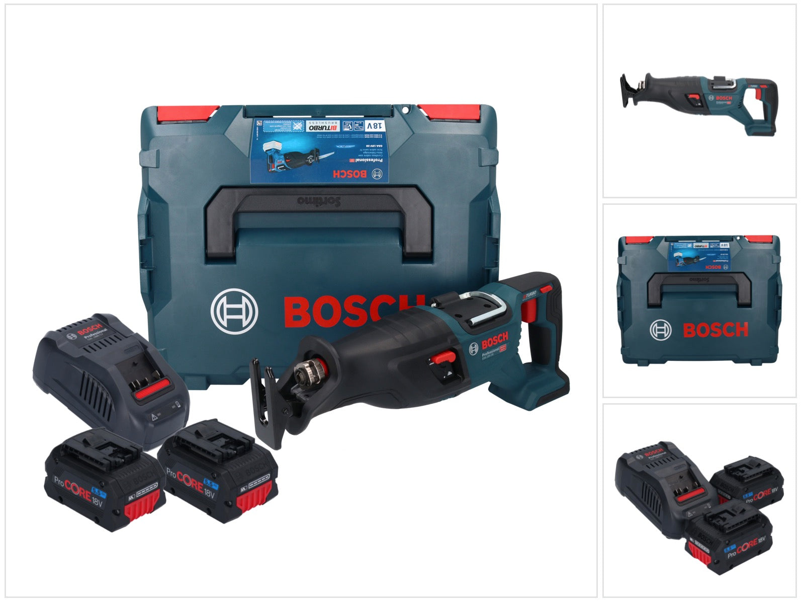Bosch GSA 18V-28 Akku Säbelsäge 18 V BITURBO Brushless + 2x ProCORE Akku 5,5 Ah + Ladegerät + L-Boxx ( 06016C0003 )
