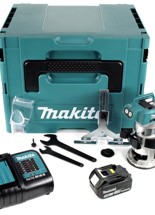 Makita DRT 50 RT1J Akku Multifunktionsfräse 18V Brushless + 1x Akku 5,0Ah + Ladegerät + Makpac - Toolbrothers