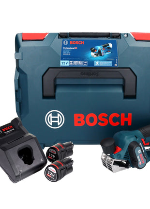 Bosch GHO 12V-20 Professional Akku Hobel 12 V Brushless ( 06015A7001 ) + 2x Akku 3,0 Ah + Ladegerät + L-Boxx - Toolbrothers