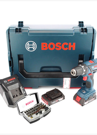 Bosch GSR 18-2-Li Plus Akku Bohrschrauber in L-Boxx + 2 x 2,0 Ah Akkus + Ladegerät + Bit Set - Toolbrothers