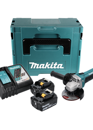 Makita DGA 452 RMJ Akku Winkelschleifer 18 V 115 mm + 2x Akku 4,0 Ah + Ladegerät + Makpac - Toolbrothers