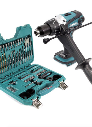 Makita DHP 458 Z Akku Schlagbohrschrauber 18 V 91 Nm + 101 tlg. Bit & Bohrer Steckschlüssel Set - Toolbrothers