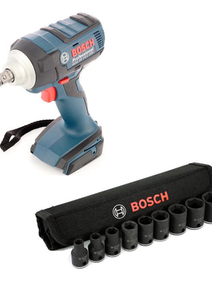 Bosch GDS 18 V-EC 250 Professional Brushless 18 V Akku Dreh Schlagschrauber + 1/2" Steckschlüssel Einsätze Außen Sechskant Nüsse Set 9 tlg. - Toolbrothers