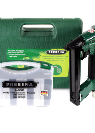 Prebena 1XR-A16 Luftdruck Druckluftnagler im Transportkoffer + A-BOX 9.000 Heftklammern / Staples - Toolbrothers