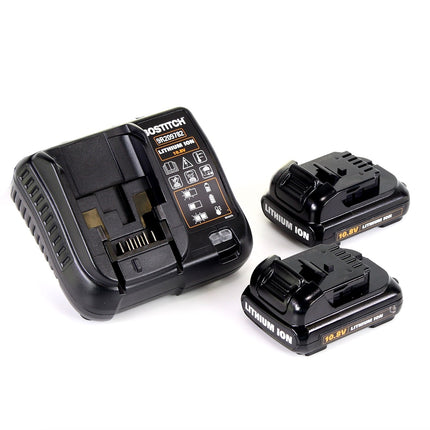 Bostitch DSA-3522-E 10,8 V Akku Kartonverschlusshefter im Koffer + 2x 1,5 Ah Akku + Ladegerät + 4000 Stk. Kartonklammern - Toolbrothers